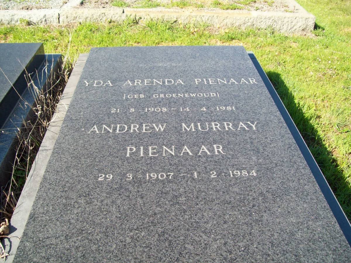 PIENAAR Andrew Murray 1907-1984 &amp; Yda Arenda GROENEWOUD 1908-1981