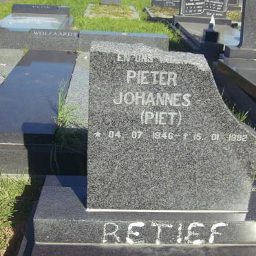 RETIEF Pieter Johannes 1946-1992