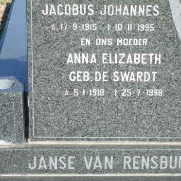 RENSBURG Jacobus Johannes, Janse van 1915-1995 &amp; Anna Elizabeth DE SWARDT 1918-1998