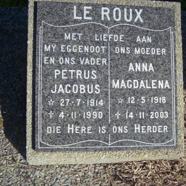 ROUX Petrus Jacobus, le 1914-1990 &amp; Ana Magdalena 1918-2003
