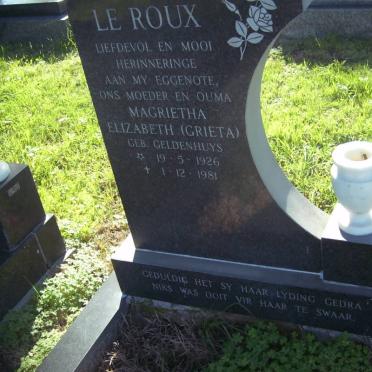 ROUX Magrietha Elizabeth, le nee GELDENHUYS 1926-1981