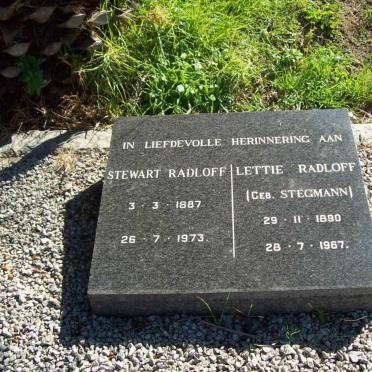 RADLOFF Stewart 1887-1973 &amp; Lettie STEGMANN 1890-1967