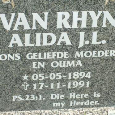 RHYN Alida J.L., van 1894-1991