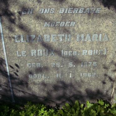 ROUX Elizabeth Maria, le nee ROUX 1876-1962