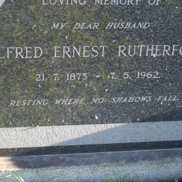 RUTHERFORD Alfred Ernest 1873-1962