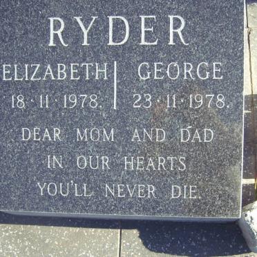 RYDER George -1978 &amp; Elizabeth -1978