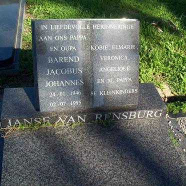 RENSBURG Barend Jacobus Johannes, Janse van 1946-1995