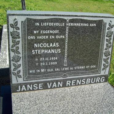 RENSBURG Nicolaas Stephanus, Janse van 1934-1999