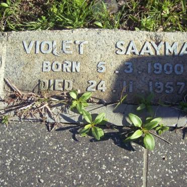 SAAYMAN Violet 1900-1957