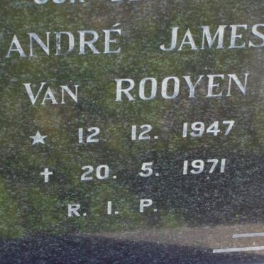 ROOYEN Andre James, van 1947-1971
