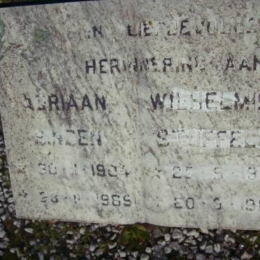 SINDEN  Adriaan 1904-1989 :: STOFFELS  Wilhelmina 1929-1988