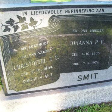 SMIT Christoffel E.C. 1884-1971 &amp; Johanna P.E. 1885-1974