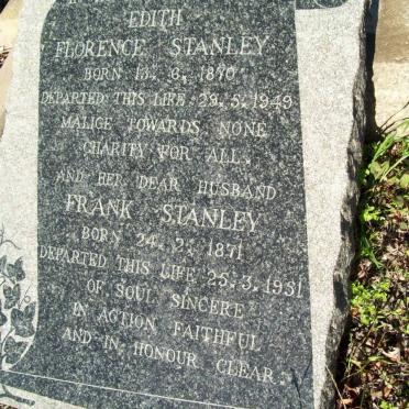 STANLEY Frank 1871-1951 &amp; Edith Florence 1870-1949