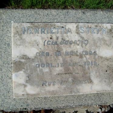 STEYN Henrietta nee JOOSTE 1895-1919