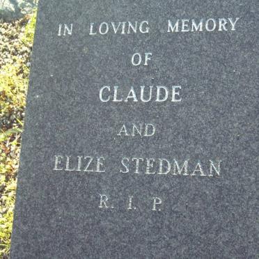 STEDMAN Claude &amp; Elize
