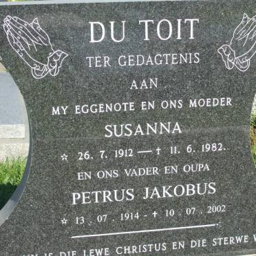 TOIT Petrus Jakobus 1914-2002 &amp; Susanna 1912-1982