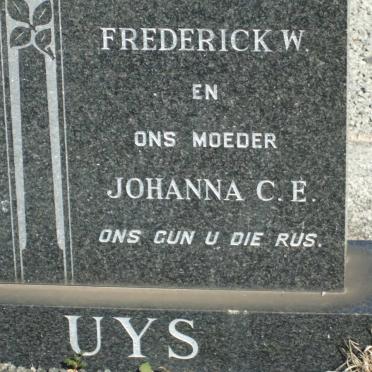 UYS Frederick W. &amp; Johanna C.E.