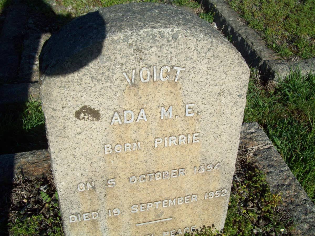 VOIGT Ada M.E. nee PIRRIE 1894-1952