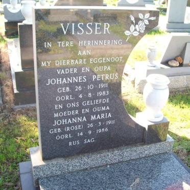 VISSER Johannes Petrus 1911-1983 &amp; Johanna Maria ROSE 1911-1986