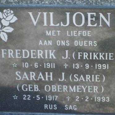 VILJOEN Frederik J. 1911-1991 &amp; Sarah J. OBERMEYER 1917-1993