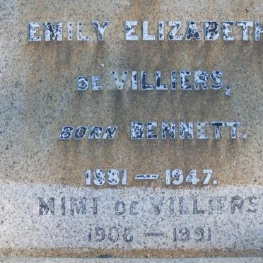 VILLIERS Emily Elizabeth, de nee BENNETT 1881-1947 :: DE VILLIERS Mimi 1906-1991