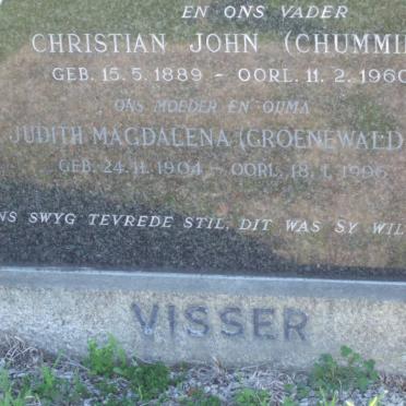 VISSER Christian John 1889-1960 &amp; Judith Magdalena GROENEWALD 1904-1996