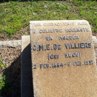 VILLIERS G.M.E., de nee HUGO 1884-1957