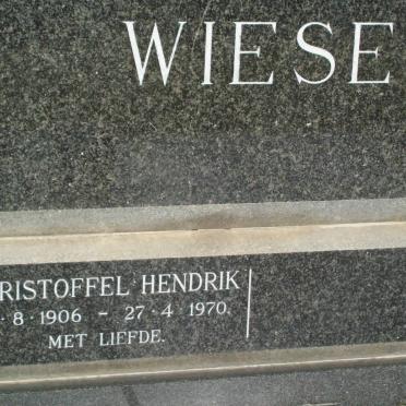 WIESE Christoffel Hendrik 1906-1970