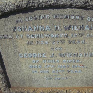 WIEHAHN George J. -1942 &amp; Johanna H. -1940
