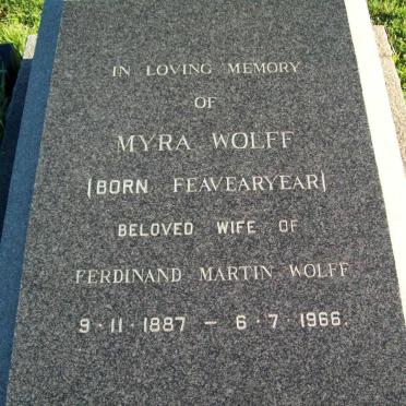 WOLFF Myra nee FEAVERYEAR 1887-1966