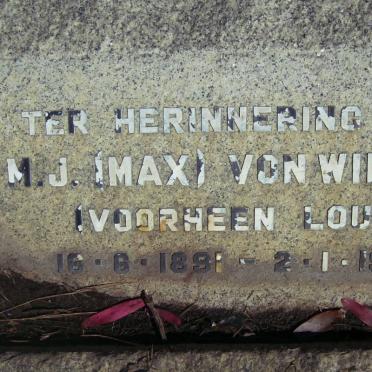 WILLICH M.J., von voorheen LOUW 1891-1985