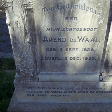 WAAL Arend, de 1839-1922