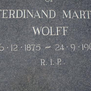 WOLFF Ferdinand Martin 1875-1960