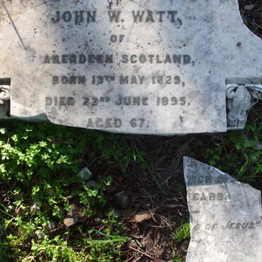 WATT John W. 1829-1895 &amp; Elizabeth Peden 1931-1908 :: WATT William -??