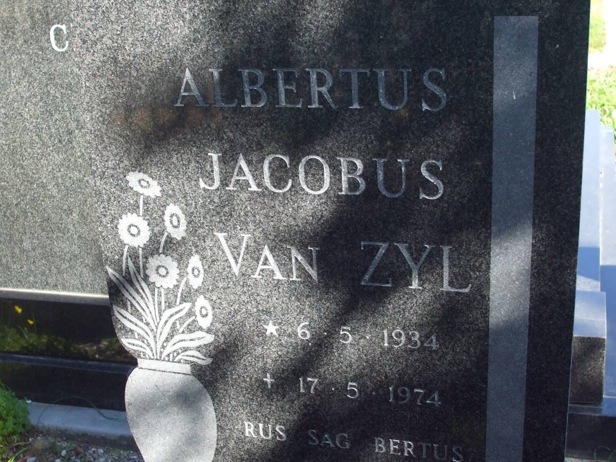 ZYL Albertus Jacobus, van 1934-1974