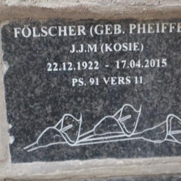 FOLSCHER J.J.M. nee PHEIFFER 1922-2015