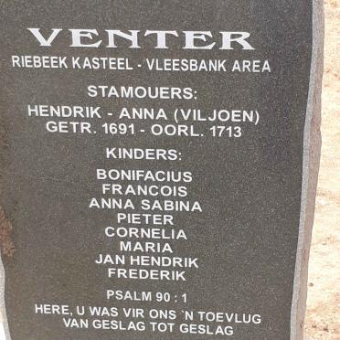 VENTER Hendrik &amp; Anna VILJOEN