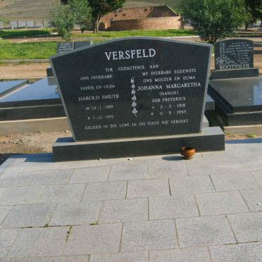 VERSFELD Harold Smuts 1919-1998 &amp; Johanna Margaretha PRETORIUS 1918-1985