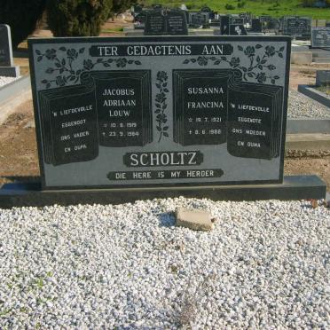 SCHOLTZ Jacobus Adriaan Louw 1919-1984 &amp; Susanna Francina 1921-1988