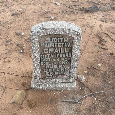 CRAILL Judith Magreetha nee TALYAARD 192?-1944