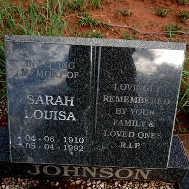 JOHNSON Sarah Louisa 1910-1992