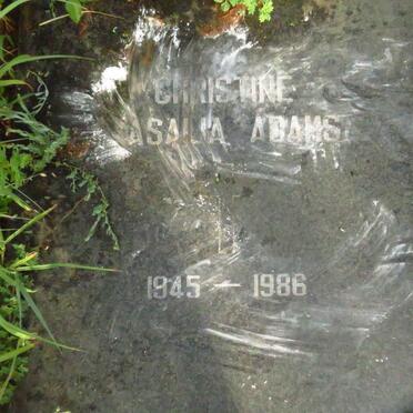 ADAMS Christine ?asalia 1945-1986