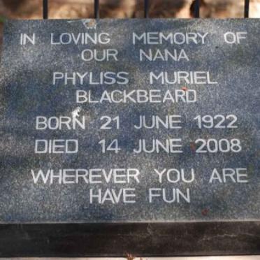 BLACKBEARD Phyliss Muriel 1922-2008