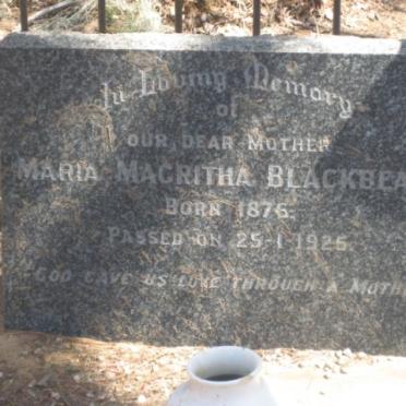 BLACKBEARD Maria Magritha 1876-1925