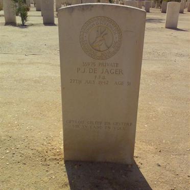 JAGER P.J., de -1942