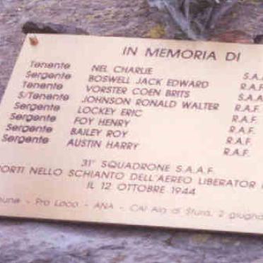 4. Memorial Plaque at crash site