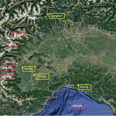 1. Po Valley drop zones and crash sites