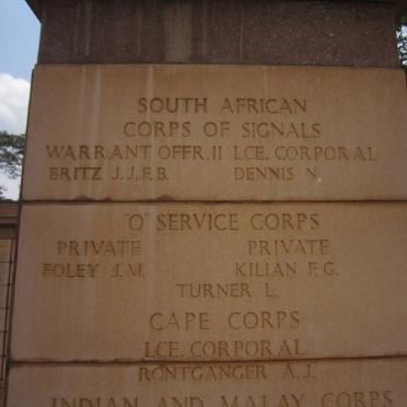 3. Memorial for the South African Corps