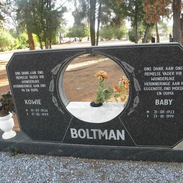 BOLTMAN Kowie 1924-1999 &amp; Baby 1923-1999