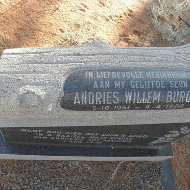 BURGER Andries Willem 1961-1980
